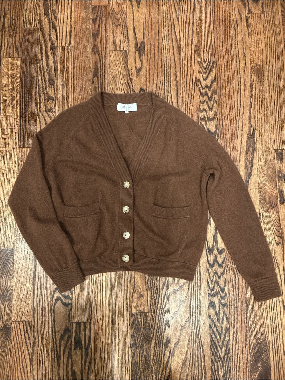 THE GREAT Varsity Cardigan — Santal — Size 1 — NWOT